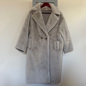 Faux Fur Coat - 3/4 sleeves size S (pls read measurements)